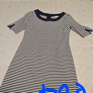 NWOT SIZE 6 Navy Blue And White Striped Banana Republic Dress Size